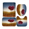 thumbnail image 1 of [Liquidation de Marque!] Rideau de Douche Impression Numérique 3D Saint-Valentin Ensemble de 4 Pcs pour Décoration de Maison Hôtel Fête, 1 of 6