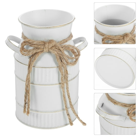 Vintage Iron Flower Bucket Pitcher Flower Holder Metal Pitcher Vase Garden Iron Flower Bucket with Handle