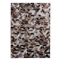 Linon Laredo Lockhart Polyester Faux Cowhide 3' X 5' Accent Rug in Brown