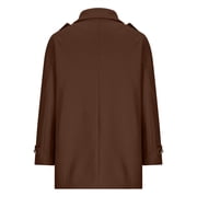 Men's Wool Blend Pea Coat Classic Notched Collar Double Breasted Overcoat Warm Winter Oversized Trench Coat