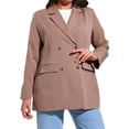 thumbnail image 3 of Beige - Double-Breasted - Fully Lined - Plus Size Jacket - Alia, 3 of 5