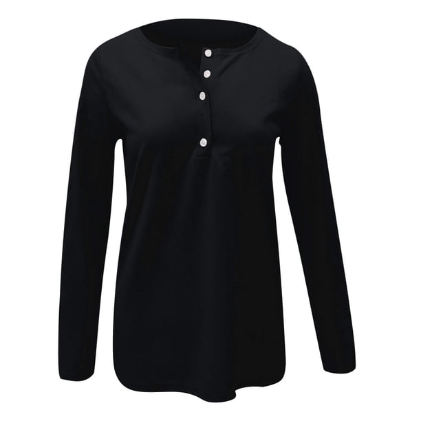 XZNGL Womens Long Sleeve T Shirts Women Fashion O-Neck Solid Color