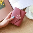 thumbnail image 1 of Retro Sweet Style Wallet Heart Shape Buckle Short Purse Small Money Clip Pocket, 1 of 1