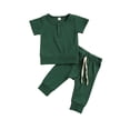 thumbnail image 2 of Kiapeise Baby Boys 2 Pcs Cotton Short Sleeve Solid Color Tops+Pants Set, 2 of 6