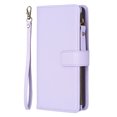 thumbnail image 2 of for iPhone 13 Pro Zipper Wallet Case with Wrist Hand Strap & Card Slots Holder, Business PU Leather Shockproof Flip Kickstand Purse Protective Cover Case for iPhone 13 Pro, Purple, 2 of 9