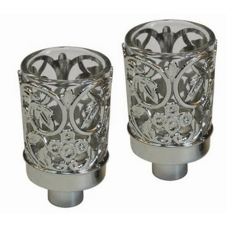Silver Plated Giftware - Majestic Giftware CH300 Neronim Candle Holder, 3-Inch, Silver Plated