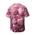 thumbnail image 2 of Fotbe Pink Glitter Heart Candy print Short Sleeve Button Down Shirts for Men Casual Summer Beach Wrinkle Free Shirt-Large, 2 of 7