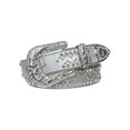 thumbnail image 1 of Snap On Western Cowgirl Rhinestone Studded Metallic Leather Belt, 1 of 2