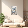thumbnail image 4 of ZHONGYUTONG Butterfly Canvas Wall Art Blue Butterfly Pictures Wall Decor Abstract Painting for Living Room Decor Framed (12.00" x 18.00"), 4 of 5