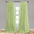 thumbnail image 5 of Cactus Curtains 2 Panels Set, Exotic Spring Thorny Plantation in Natural Tones Botanical Pattern, Window Drapes for Living Room Bedroom, 56"W X 84"L, Pastel Green, by Ambesonne, 5 of 5