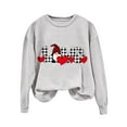 thumbnail image 5 of Penkiiy Womens Christmas Sweatshirts 2024 Cute Gnome Graphic Crewneck Pullover Casual Long Sleeve Tee Shirts Holiday Tops L Gray, 5 of 5