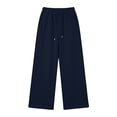 thumbnail image 5 of Liuinsasek Women's Winnter Casual Comfortable Outdoor Sports Pants Solid Color High Waisted Loose With Drawstring And Pocket Pants Straight Leg Sweat Pants, 5 of 10