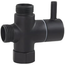 G1/2in 3 Way Brass Diverter Valve T-adapter Converter Black for Shower Head