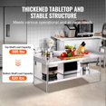 thumbnail image 4 of Stainless Steel Work Table, 30 x 60 x 26 Inch Commercial Food Prep Worktable, 3-Sided Backsplash Heavy Duty Prep Worktable, Metal Work Table with Adjustable Height for Restaurant Home Hotel, 4 of 7