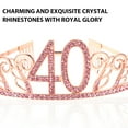 thumbnail image 6 of MLINS Birthday Crystal Rhinestone Tiara Queen Crowns Dance Party Headband Hair Combs Pin for Women's 40th Birthday Party Favor Rose Gold, 6 of 9