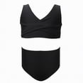 thumbnail image 6 of HCNTES Girls Swimsuit Bikini Sets 2 Piece Bathing Suits For Teen Girls Swimwear Kids Outdoor Activities Clothing in Summer(S-Black,5-6 Years), 6 of 8