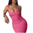 thumbnail image 2 of Vedolay Summer Dresses Womens Hide Belly Work Casual Midi Dresses with Pockets,Hot Pink L, 2 of 4