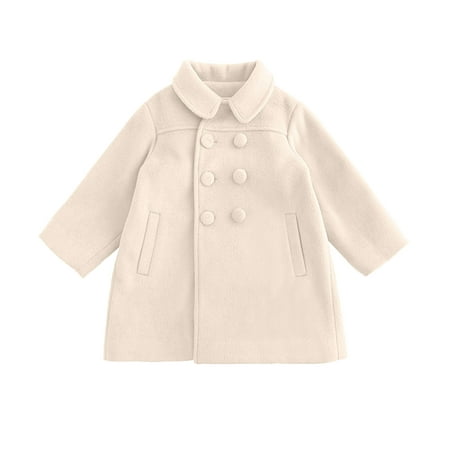 

LYXSSBYX Clearance Toddler Girl Jackets Toddler Girls Dress Coat Jacket Kids Long Sleeve Button Trench Pocket Long Winter Peacoat Outerwear