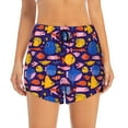 Adobk Cute Flat Hand Drawn Fishes Print Women's Workout Shorts for