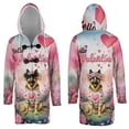 thumbnail image 3 of Hello Valentine’s Day German Shepherd Flower Crown Romantic Pink Floral All Over Print 3D Hooded Duffle Toggle Coat Alsatian Dog Lover Gifts - 00031, 3 of 6