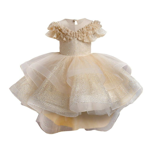 TJAZFJPA Robe pour Filles 10-12 Robe en Tulle pour Enfants Robe Élégante pour Petite Fille Robes de Pâques pour Tout-Petits Filles