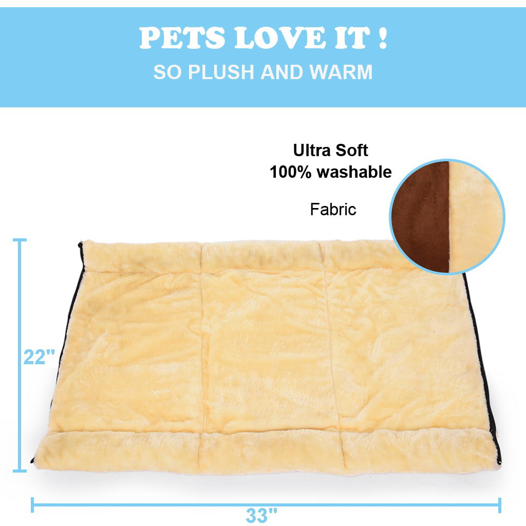 2-in-1 Cat Pet Bed Tunnel Fleece Tube Cushion Mat Pad For Dog Kennel Crate House 