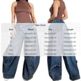 thumbnail image 3 of Women's Baggy Denim Jeans Criss Cross High Waisted Wide Leg Pants Asymmetrical Y2K Streetwear Flattering Relaxed Fit Casual Vintage Trousers with Pockets, 3 of 5