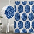 thumbnail image 4 of Polyester Fabric Dahlia Flower Shower Curtain, Farmhouse Botanical Blue Grey Floral Waterproof Bathtub Curtain Bathroom Decor Set with Hooks 54 x 78 Inches, 4 of 6