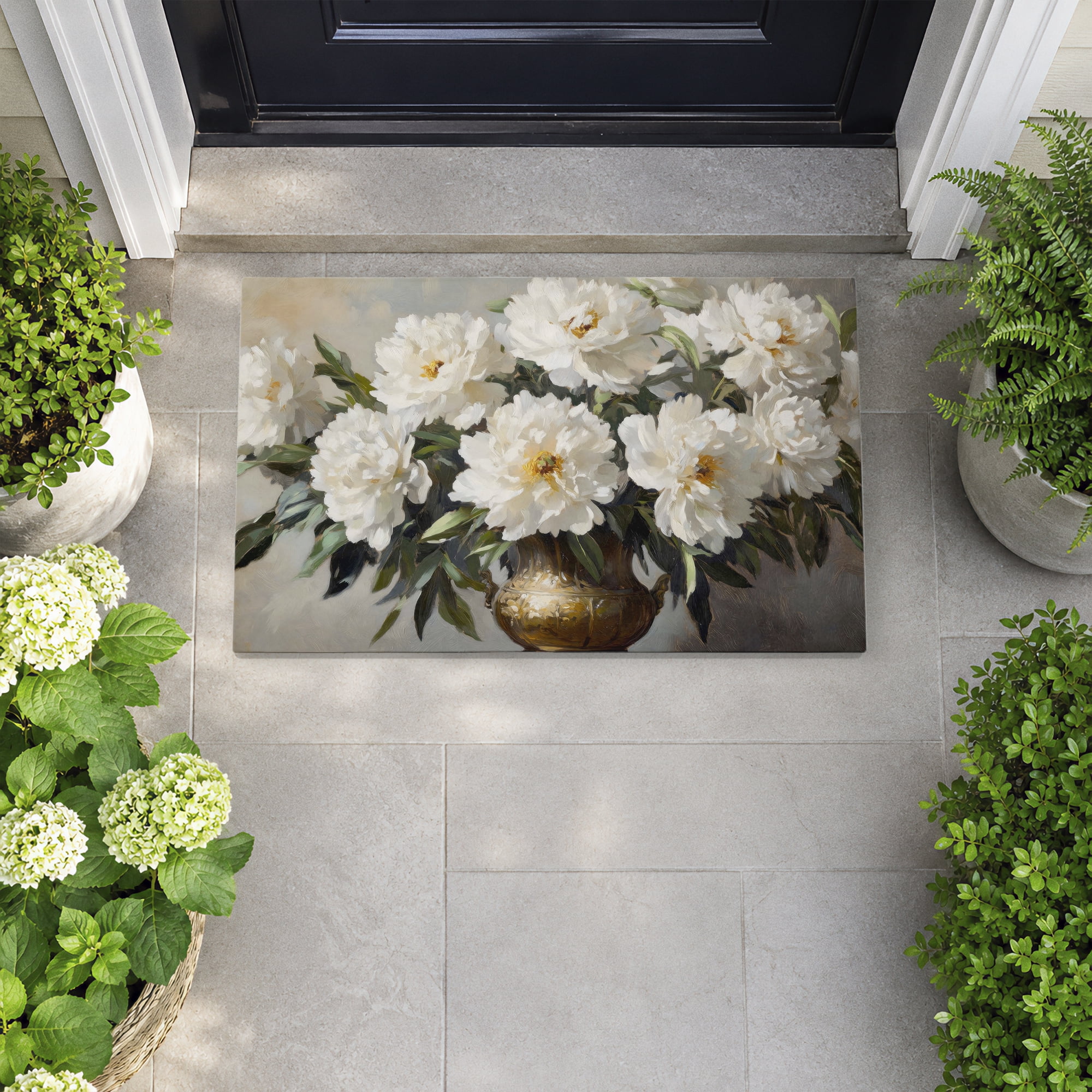 Stupell Industries Golden Vase Floral Bouquet Printed Outdoor Door Floor Mat, design by Petals Prints Design