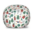 thumbnail image 1 of Cartoon Storage Toy Bag Chair, Themed Winter Forest and Fauna with Trees Fox and Bear, Stuffed Animal Organizer Washable Bag, Small Size, Multicolor, by Ambesonne, 1 of 3