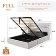 thumbnail image 4 of Zanmintaobo Full Lift up Storage Bed with Wingback Headboard,Hydraulic Linen Upholstered,Metal Frame,No Box Spring Needed,Easy Assembly,Gray-White, 4 of 5