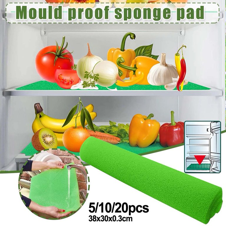 Xistuoz Refrigerator Liners (10 Pack) - 17.7" X 11.4" Washable Mats For Crisper Drawers | Keeps Fruits & Veggies Fresh Longer