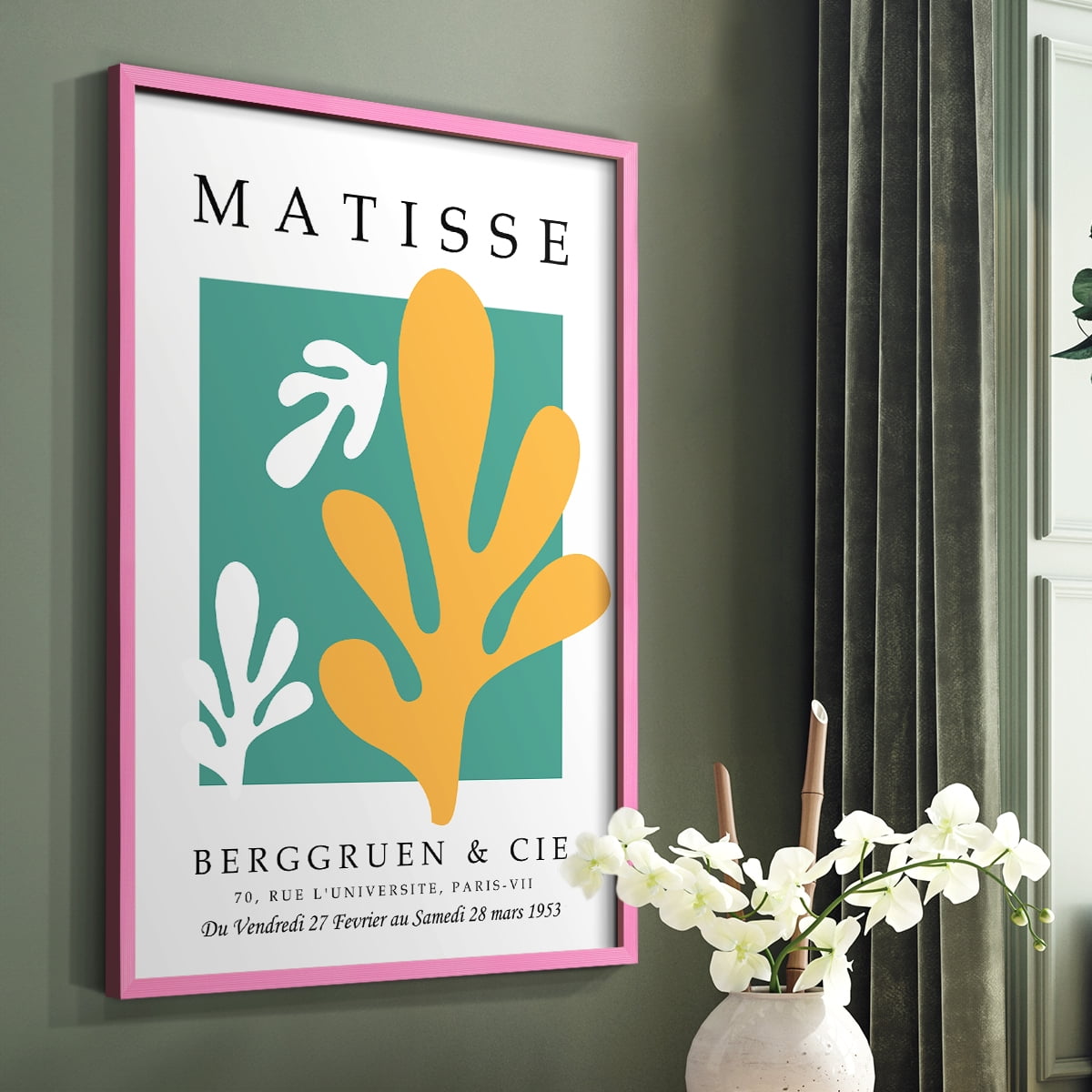 Matisse CCCXLIV in Pink Solid Wood 11 x 14 Framed Print