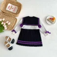 thumbnail image 4 of Vestidos infantiles para niñas, bonito vestido tejido Kuromi de dibujos animados, vestido plisado con lazo Preppy Kawaii para niñas, vestido suéter de fiesta de princesa, 4 of 5
