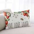 thumbnail image 2 of Strawberry Throw Pillow Cover 20 x 36 Inch Decorative Pillow Cover Summer Fruits Bee Floral Botanical Lumbar Pillowcase Seasonal Rectangle Cushion Case for Couch Sofa Bed Living Room, 2 of 7