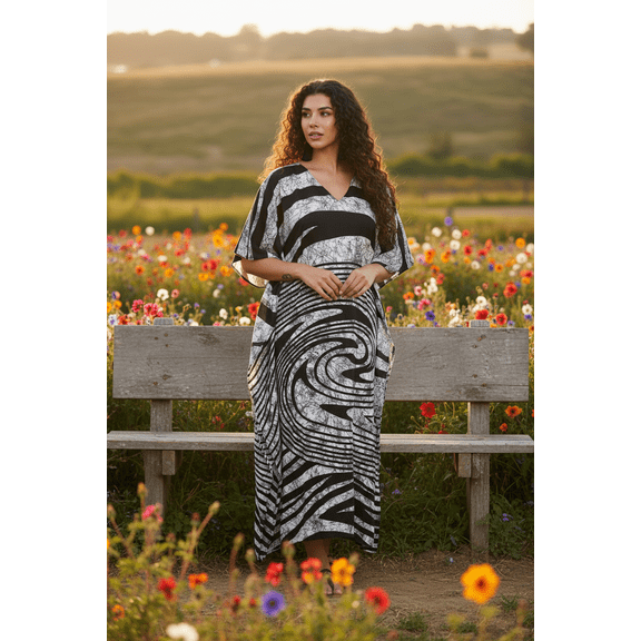 Women's Plus Size Kaftan Dresses Boho Long Maxi Dress Ladies Casual Hippie Kimono Sleeve Loose Caftan Online