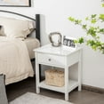 thumbnail image 2 of Costway Nightstand with Drawer Storage Shelf Wooden Bedside Sofa Side Table White, 2 of 9