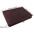 thumbnail image 3 of AZXCG Portfolio Leather Binders for Men, Professional Zippered Padfolio, Business Organizer Tablet A4 Notepad Holder, Handmade Christmas Gift for Husband, 3 of 5