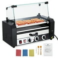 thumbnail image 2 of 12 Hot Dogs Capacity Stainless Steel Hot Dog Roller Grill – 5 Rollers, Dual Temperature Control, Removable Drip Tray, Glass Lid, Warming Drawer – Compact Indoor Electric Sausage Cooker, 2 of 8