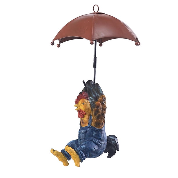 Estatua colgante de animal de resina, colgante de decoración de colorida hecha a mano con montada en pared para fiesta pollo Sunnimix Escultura de jardín