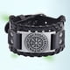 thumbnail image 4 of Pulsera de cuero para Hombre Yinane Cuero PU Plata Pulseras anchas de puño, 4 of 8