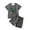 Grey, variant on Hienoo Toddler Boy's Outfits Dinosaur Printed Short Sleeve T-Shirt Shorts Set, Sizes 3-4T