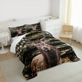 thumbnail image 3 of Manfei Hunting Deer Full Size Comforter Sets 3-Piece, Retro American Flag Bedding Comforter Set, Wild Animal Bedding Sets, Super Cozy Room Decor, 3 of 8