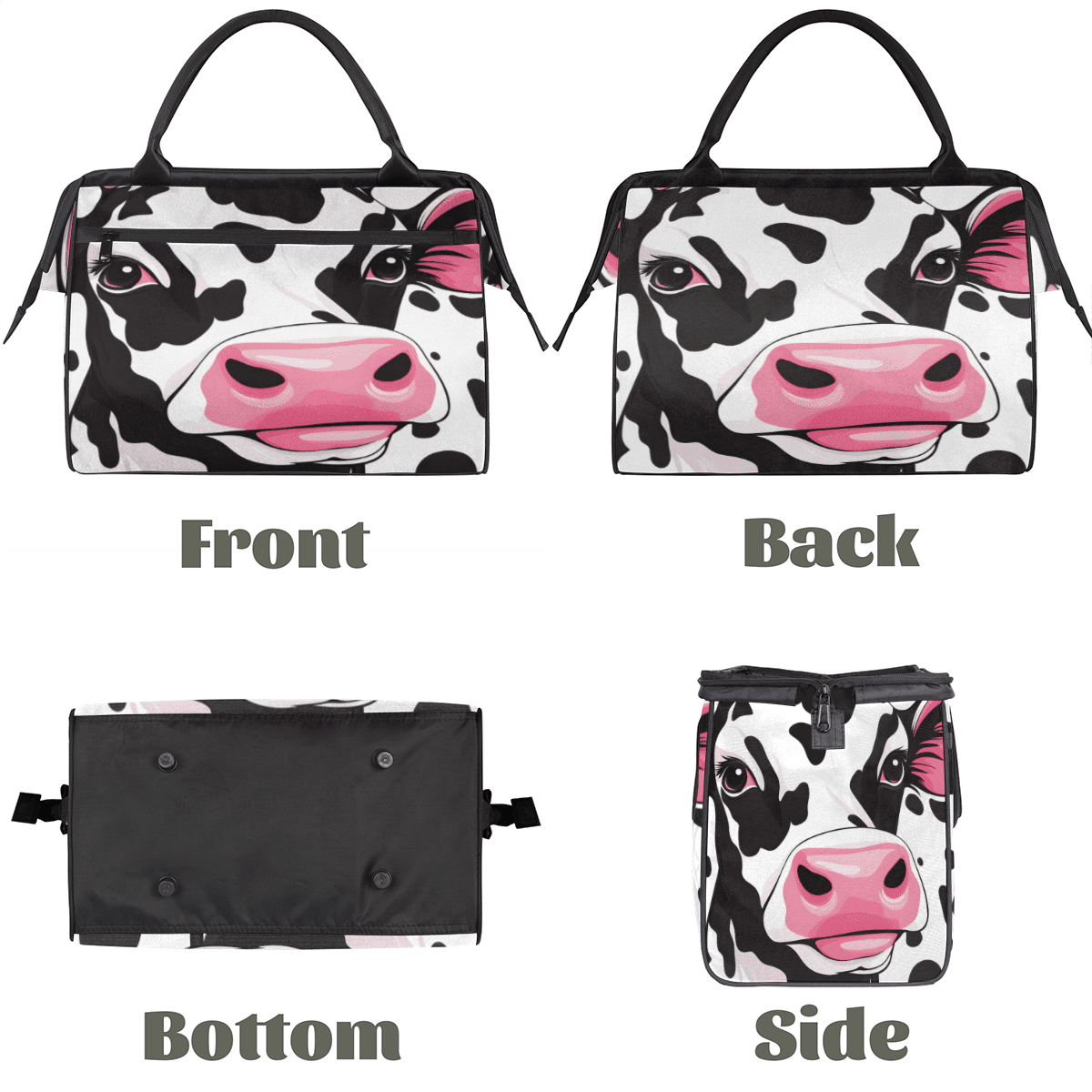 Herdesigns Cow Weekender Travel Duffel Bag Funny Carry On Overnight Gym Hospital Bag Personal Item Travel Bag