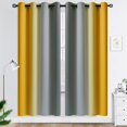 thumbnail image 1 of Yakamok Grommet Yellow and Grey Ombre Room Darkening Curtains for Living Room/ Bedroom,2 panels, 52x72inches, 1 of 7