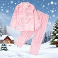 thumbnail image 2 of Ruiwill Girl Outfit Set Cute Long Sleeve Pajama For Print Loungewear Two Piece Outfit Soft Sleepwear For Toddlers Kids Nightwear Crew Neck Girl Clothes Pink Size 3-4 Years, 2 of 3