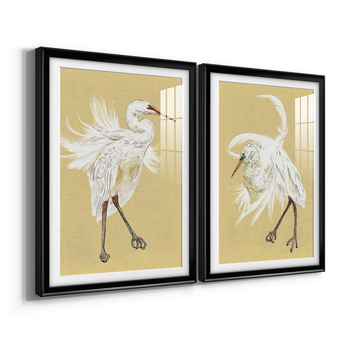 Wexford Home Heron Plumage V Premium Framed Print, 18.5" x 24.5" - Ready to Hang, Black (Set of 2)
