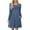 Blue, variant on Busydd Dresses for Women Solid Color Round Neck Fall Dresses Fashion Pleated Mini Dress Long Sleeve Comfy Casual Dresses for Women with Pocket S