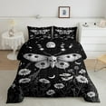 thumbnail image 2 of Death Moth Bedding Set Gothic Skull Heads Comforter Set Exotic Skeleton Bones Quilt Bohemian Moon Starry Sky Bedding Comforter Sets Women Bedroom Decor, 2 of 6
