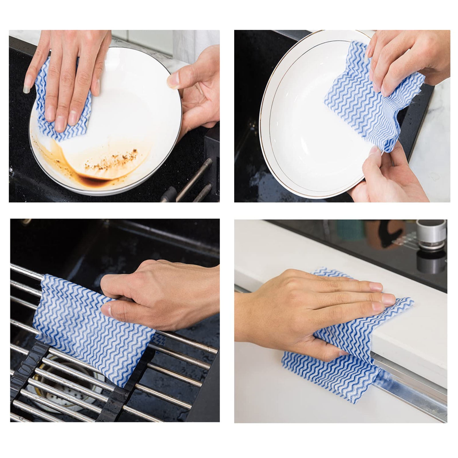PaperlessKitchen Cleaning Cloths and Scrubs Combo Pack | Two Dish Scrubs  and Two Cleaning Cloths